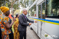 Samuel Okudzeto Ablakwa unveiling the brand new buses
