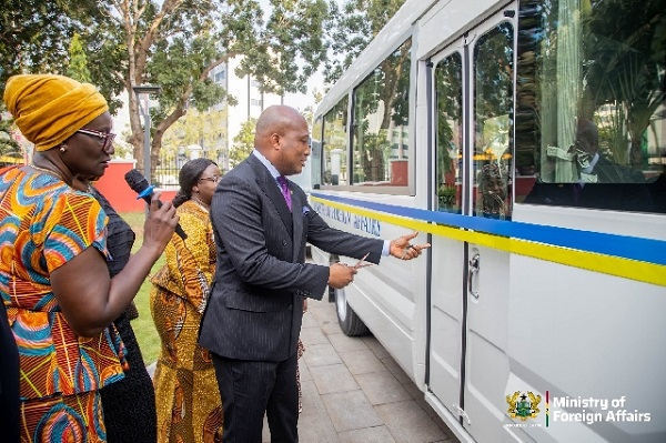 Samuel Okudzeto Ablakwa unveiling the brand new buses