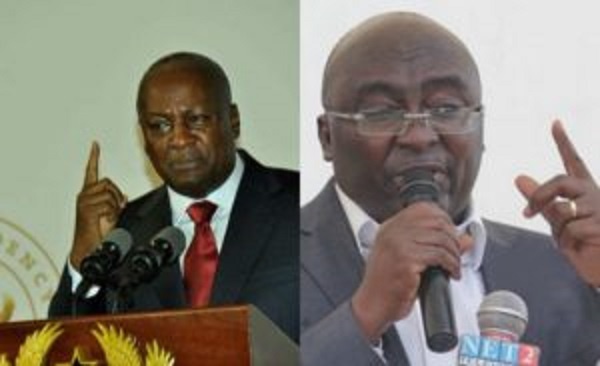 Former president John Mahama(L) and Vice president Bawumia(R)