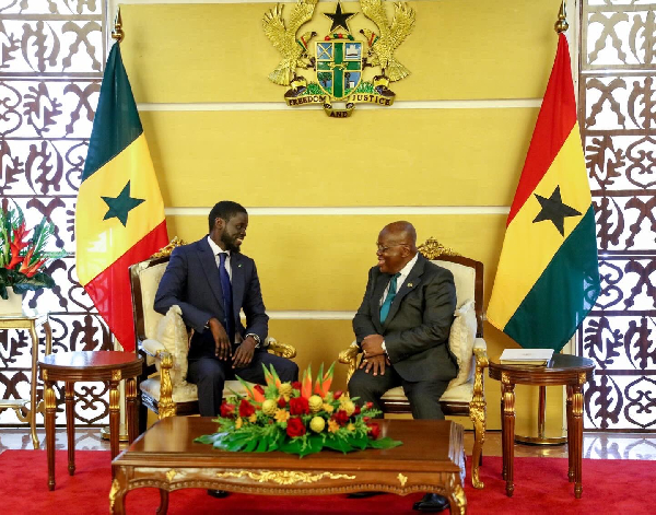 Senegal president Bassirou Diomaye Diakhar Faye (left) with Akufo-Addo