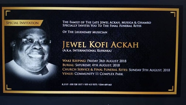 Jewel Ackah died on Friday, April 27, 2018