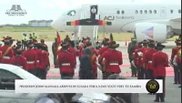A scene from John Dramani Mahama's arrival in Zambia