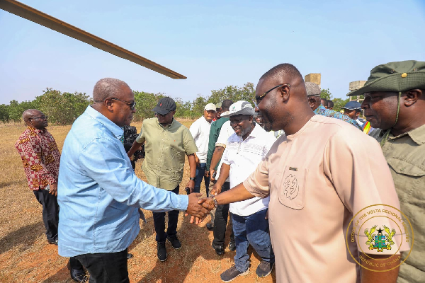 Gabriel Kwamigah-Atokple with John Mahama in the Volta Region