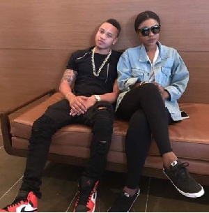 Elegant Ghanaian music personality Becca with American singer cum actor Rotimi
