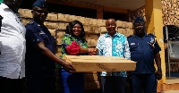 Alhaji Bonface gave the items to the Municipal Chief Executive, Jennifer Afagbedzi