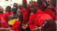 Gbese Mantse Nii Ayi-Bonte II dances on his return to the palace