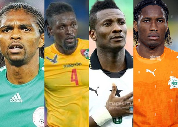 L-R: Kanu, Adebayor, Gyan and Drogba are regarded as African football legends