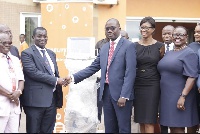 Management of Fidelity Bank making the donation to KATH