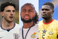 L-R: Rice, Semenyo and Partey are famous footballers