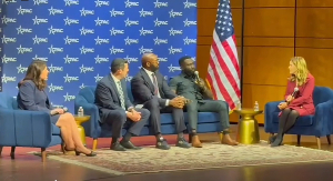 Okatakyie Afrifa-Mensah (second from R) addressing the gathering