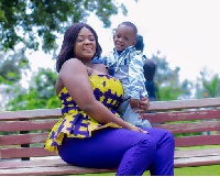Tracey Boakye with her son