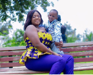 Tracey Boakye with her son