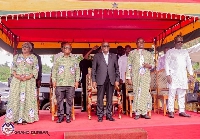 President Akufo-Addo (in suit) with leaders of Evangelical Presbyterian Church, Ghana