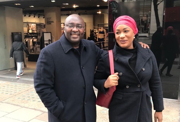 Vice President Dr. Mahamudu Bawumia and his wife, Samira Bawumia, in the streets of London