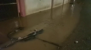 A part of the flooded hospital