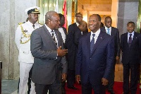 President Mahama in a chat with Alhassani Quattara