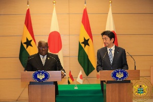 President Akufo-Addo with Prime Minister Shizo Abe at the Joint Press Conference