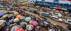An aerial view of the Kumasi Central Market