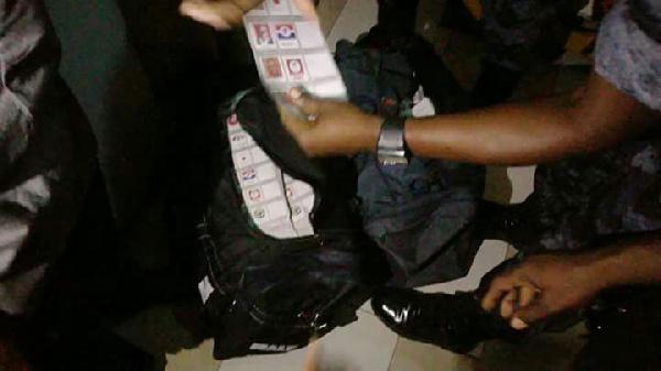 It's been reported that the Ashanti Regional Police have retrieved some thumb-printed ballot papers