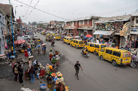 A general view shows traders selling their merchandise at the Birere market