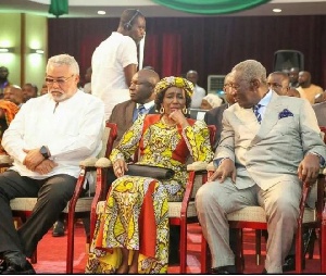 Former President John Rawlings, Nana Konadu Agyeman Rawlings and Former President Kufuor