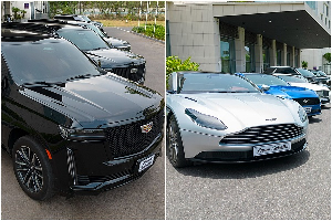Some of the collection of luxurious car at Kwabena Adu Boahene's Dream Enterprise Collections