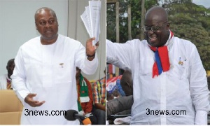 President John Dramani Mahama (L) with Nana Akufo-Addo (R)