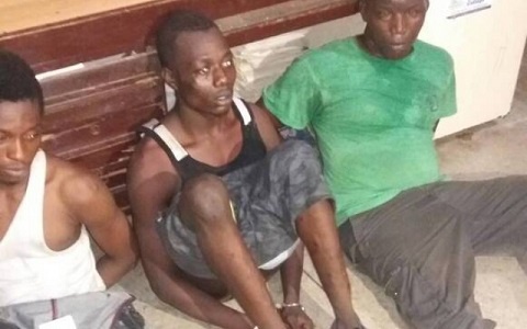 Three suspected robbers were arrested at Nungua in Accra yesterday