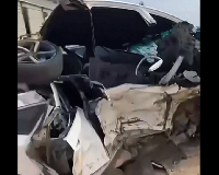 The car of the victim after the crash
