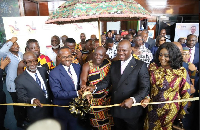 Lands Minister Samuel Abu Jinapor, Odeneho Okyere Kusi Ntrama, and other stakeholders at the opening
