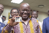 President Nana Addo Dankwa Akufo-Addo with his Ghana Card