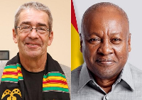 Israel Ambassador Roey Gilad (L) and President John Dramani Mahama (R)