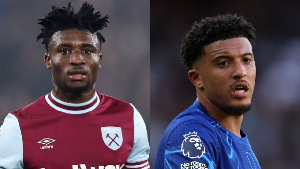 Man United reportedly wanted Kudus (L) in a swap deal for Sancho (R)