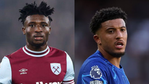 Man United reportedly wanted Kudus (L) in a swap deal for Sancho (R)