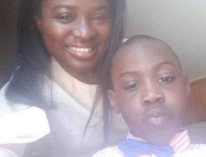 Elizabeth Solomon and her 5-year-old son, Emmanuel Akrong Junior