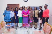 Members of the Executive Women Network in a photograph with First Lady, Rebecca Akufo-Addo (middle)