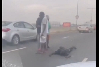 The mentally challenged man lying in the middle of the road