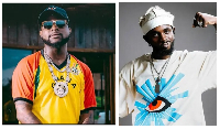 Nigerian Afrobeats singer Davido (L) and Ghanaian award-winning musician Black Sherif (R)