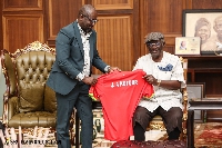 Ex-President, John Agyekum Kufuor with Kurt Okraku the GFA President