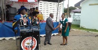 Ms Safia Sulemana being honoured by Health Minister, Agyeman Manu