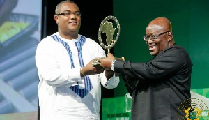 Thierry Hot, Founder of Rebranding Africa Forum, with President Akufo-Addo
