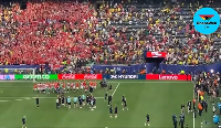 Norwegian fans cheered on their players after they defeated Brazil