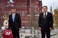 Ilan Shor, CEO of A7 International (left), and Petr Fradkov, Chairman of PSB Bank (right)