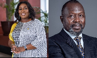 Attorney General Dr Dominic Ayine (R) and former MASLOC CEO, Sedina Tamakloe-Attionu (L)