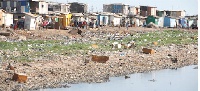 A slum located in a suburb in Accra