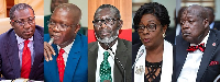 From L-R: Afenyo-Markin, Bernard Ahiafor and the three Supreme Court nominees