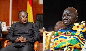 Bono Regional Minister, Joseph Addae Akwaboa (L) and Otumfuo Osei Tutu II (R)