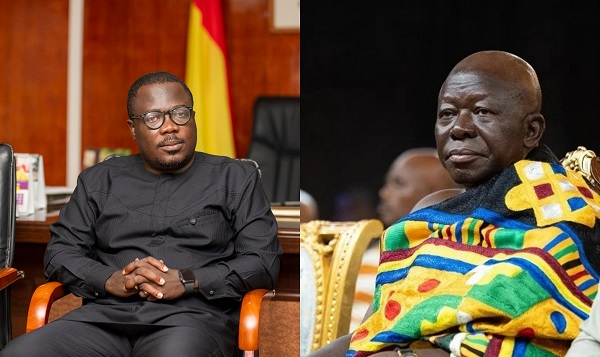 Bono Regional Minister, Joseph Addae Akwaboa (L) and Otumfuo Osei Tutu II (R)
