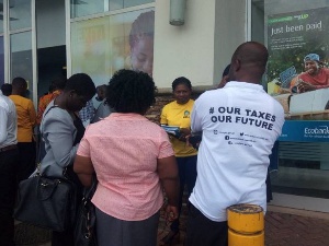 Tax officials at the premises of the Accra Mall
