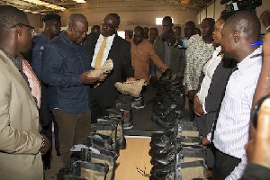Mahama @ Kumasi Shoe Factory